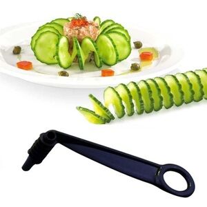 Magic Spiral Fancy Garnish Tool Creates Continuous Spiral Vegetable Garnishings